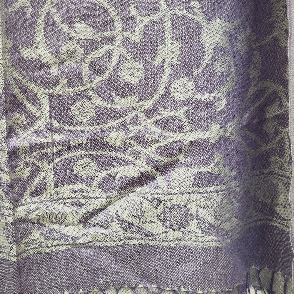 TURKISH long wrap/scarf in Swirl print, 2 tone Pashmina - Picture 4 of 7